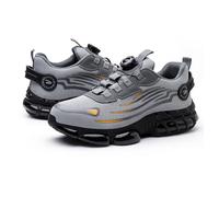 Chaussures De Sécurité Respirantes Tissées À La Mouche, Chaussures De Protection Du Travail En Dentelle Boutonnée, Baskets De Chaussures De Construction Industrielle, Chaussures À Bout En Acier Anti-é