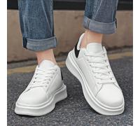 Chaussures de skate casual classiques blanc-noir pour hommes, chaussures de sport de marche à la mode coréenne d'extérieur avec élévateur pour la vie quotidienne EUR36,EUR37,EUR38,EUR39,EUR40,EUR41,EU