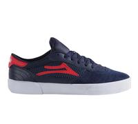 Chaussures de skateboard Lakai Cambridge basses pour homme - Daim bleu marine/rouge, 42 EU