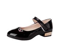 Chaussures de soirée pour enfants et filles - Chaussures vernies avec papillon - Jolies chaussures à paillettes - Strass - Chaussures de soirée - Chaussures élégantes à talons bas - Ballerine