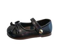 Chaussures de sport 38 chaussures simples Bowknot Premières chaussures Boucle Sangle Toddler Bas Souple Respirant Chaussures de Princesse Baskets Enfants Filles, Noir , 25 EU