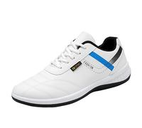 Chaussures de sport à lacets pour homme Chaussures de sport décontractées en cuir Chaussures de sport 43, blanc, 40 EU