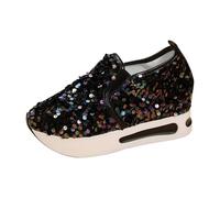Chaussures de sport à plateforme à paillettes pour femme | Weite H Chaussures de course amorties élégantes et chics, chaussures de marche légères, sans lacets, chaussures de loisirs