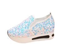 Chaussures de sport à plateforme à paillettes pour femme | Weite H Chaussures de course amorties élégantes et chics, chaussures de marche légères, sans lacets, chaussures de loisirs