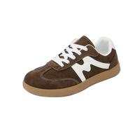 Chaussures de Sport Baskets rétro pour femmes, tennis et skateboard classiques avec lacets, semelles en caoutchouc, tendance, antidérapantes, chaussures de skate décontractées, plates en cuir.