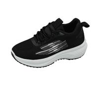 Chaussures de sport confortables pour femme - Chaussures de course extra larges - Dessous doux - Chaussures de sport légères et respirantes - Avec lacets - Chaussures de jogging en maille, Noir , 38