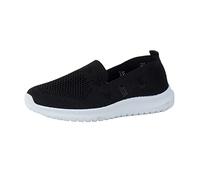 Chaussures De Sport Décontractées Plates En Tricotée Couleur Unie Respirantes Pour Dames Bottes Imperméables Femmes Neige (Black, 37) Basket Running Femme Tennis Toile Confort Souple A Talon