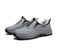 Chaussures de sport décontractées pour homme - Chaussures de sport en daim - Avec semelle en caoutchouc - Chaussures de marche confortables - Amortissement extérieur - Antidérapantes, gris, 45 EU