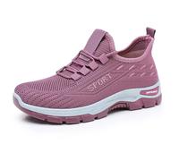 Chaussures de sport décontractées respirantes et antidérapantes pour femme avec insert confortable en tissu coloré, violet, 36 EU