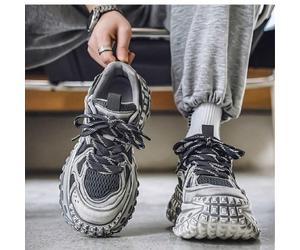 Chaussures de sport décontractées rétro respirantes en maille pour hommes Thomas, chaussures de sport épaisses augmentant la hauteur, style parisien haut de gamme, semelle épaisse en maille d'été mode