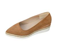 Chaussures de sport élégantes pour femme - Espadrilles confortables en daim avec talon compensé et bout pointu pour un usage quotidien, marron, 37 EU