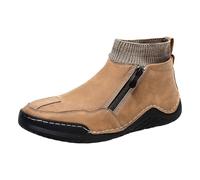 Chaussures de sport en daim faites à la main pour homme, semelle plate, légères, antidérapantes, imperméables, confortables, couleur unie, chaussures simples, respirantes, marron, 39 2/3 EU