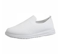 Chaussures de Sport Femme Basket Confortable Loisirs Femmes sans Lacet Semelle Souple Chaussures Confortables en Plein Impression Course À Pied Sport Sneakers (Beige,37)