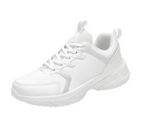 Chaussures de Sport Femme Mode Confortables Respirantes Légeres Décontractées à Lacets pour Toute Saison (White, 39)
