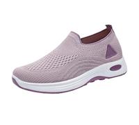 Chaussures de Sport Femmes Casual Maille Tricotée Respirante,Slip-on Facile à Enfiler,Soutien Cheville et Plantaire Élastique-Semelle Amortissante Douce Légères et Élégantes pour Randonnée Quotidien
