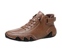 Chaussures de Sport Homme Femme Orthopédiques Casual Haute Cheville Soutien-Semelle Ondulée Amortissante Élastique, Marron Classique-Tailles 35-48,Légères pour Randonnée,Commuting et Sports,Lacets