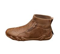 Chaussures de sport larges pour homme - Chaussures montantes avec fermeture éclair latérale - Chaussures de sport plates - Imperméables - Baskets zéro chute - Baskets légères et antidérapantes