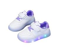 Chaussures de sport LED pour crochet et nœud - Chaussures à plateforme - Sandales pour femme, lilas, 27 EU