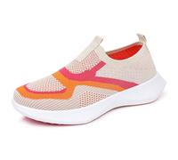 Chaussures de Sport Legere Chaussure Orthopédique Women's Spring and Summer New Colorblocking Upper Metal Chain Casual Shoes Baskets de Course Femme Chaussure Sport (Coffee, 41)
