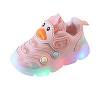 Chaussures de sport légères pour enfants - Chaussures blanches - Chaussures de planche lumineuse avec fond non souple - Chaussures pour tout-petits - Taille 4, rose, 23 EU