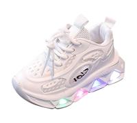 Chaussures de Sport Lumineuses et décontractées Respirantes avec lumière pour Enfants Moyens et Petits, Chaussures de Marche légères à Semelle Souple pour bébés Fille Bout Classique