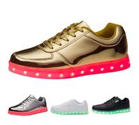 Chaussures de Sport Montantes à LED Femme/Homme Baskets Mode Lumineux Sports Unisexes LED High Top Femmes Hommes Chaussures de Sport Lumiere Clignotants Discothèque Club