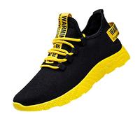 Chaussures de Sport Nouvelles Chaussures Tissage pour Hommes Running Le Shoes Tourist Flying Leisure pour Hommes (Yellow, 41)