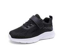 Chaussures de sport pour enfant garçon automne tendance garçon semelle plate fond épais léger antidérapant laçage fermeture bloc de couleur maille surface respirante chaussures de sport, Noir 01, 30