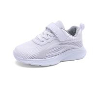 Chaussures de sport pour enfant garçon automne tendance garçon semelle plate fond épais léger antidérapant laçage fermeture bloc de couleur maille surface respirante chaussures de sport, 03 blanc., 30