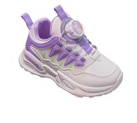 Chaussures de Sport pour Enfants Filles, Toutes Saisons, à Fond Plat et épais, légères, antidérapantes, Respirantes et Confortables Genouillères Rampantes pour Chaussettes (Purple, 28.5 Little Child)