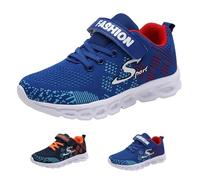 Chaussures De Sport Pour Enfants Outdoor Running Sport Athlétiques Sneakers Fille Léger Mode Respire Pliables Et Respirantes Durable Confortable Chaussures De Course Pour Garçons (Blue, 11.5-12 Years)