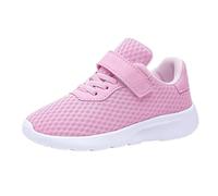 Chaussures de sport pour enfants Printemps et Automne Nouvelle Maille Tendance et Confortable Respirant Léger Tendance Polyvalent Chaussures de sport pour filles Chaussures étroites pour enfants, rose