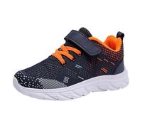 Chaussures de sport pour enfants tricotées, respirantes, maille antidérapante, tendance, polyvalentes, légères, tricotées, chaussures de sport confortables pour les grands enfants, Orange (03), 31.5