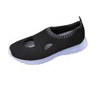 Chaussures de sport pour femme - Antidérapantes et légères - Confortables - Avec semelle intérieure douce - Semelles souples - Amortissement élevé - Pour le travail, le bureau, Noir , 38 EU