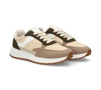 Chaussures de sport pour femme au design moderne et polyvalent, avec finition brillante, semelle large dentée., vert, 39 EU