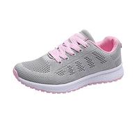Chaussures de sport pour femme blanches et décontractées - Chaussures de course légères et respirantes - Chaussures confortables classiques - En maille antidérapante - Mode athlétique - Fitness - Gym