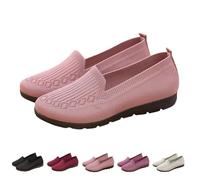 Chaussures de sport pour femme blanches respirantes Pretty Mode Sneakers en maille légères et classiques Chaussures de sport Slip on mi-saison Confortables Barefoot sans lacets Mocassins Décontractés