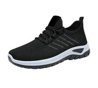 Chaussures de sport pour femme - Légères - En maille - Confortables - À enfiler - Pour la course sur route - Pour diabétiques - Respirantes, Noir , 36 EU