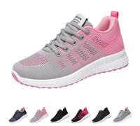 Chaussures de sport pour femme noires antidérapantes classiques à la mode avec lacets légères Pretty Chaussures de sport Slip on mi-saison Confortables Mocassins Maille Chaussures décontractées pour