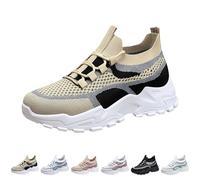 Chaussures de sport pour femme noires antidérapantes décontractées avec lacets légères Pretty Mode Sneakers Slip on mi-saison Confortables Chaussures en maille Barefoot classique pour salle de sport
