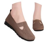 Chaussures de sport pour femme noires confortables et décontractées en maille respirante classique sans lacets mi-saison légères Barefoot Slip on Chaussure Pretty pour Fitness Gym, Café, 41 EU