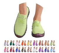 Chaussures de sport pour femme noires confortables Pretty Chaussures de sport légères et classiques avec lacets intermédiaires antidérapantes Mocassins Barefoot Casual pour course athlétique, vert