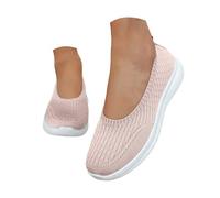 Chaussures de sport pour femme noires légères et décontractées Chaussures de sport sans lacets Antidérapantes Classiques Mode Sneakers Slip on mi-saison Confortables Mocassins Maille Chaussures Jolies