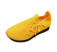 Chaussures de sport pour femme - Repose-pieds - Demi-soutien - Décontractées - Chaussures de conduite - En maille - Talon - Moins de chaussures de marche, jaune, 43 EU
