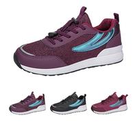 Chaussures de sport pour femme - Semelles souples - Fermées à l'avant - Couleur unie - Soulagement de la douleur - Confortables - Décontractées - Légères - Chaussures plates - Convient pour