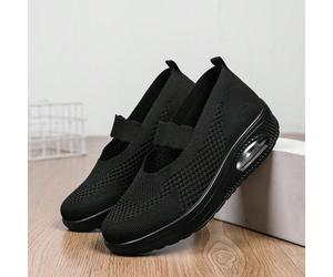 Chaussures de sport pour femmes, baskets babies avec coussin d'air anti-dérapant et amortissant les chocs, design tissé, grande taille, convient aux activités commerciales transfrontalières et à la co