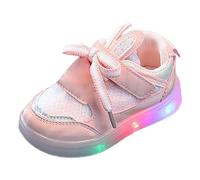 Chaussures de sport pour fille - 30 - Bowknot - Premières chaussures à boucle - Bas souple et respirant - Chaussures de princesse pour fille (rose, 26,5 petit enfant)