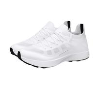 Chaussures de sport pour homme - Avec lacets - Respirantes - Couleur unie - Chaussures de jogging légères - Chaussures de course - Chaussures de fitness - Pour l'été et les loisirs, Blanc., 42 EU