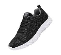 Chaussures de sport pour homme - Chaussures de course - Semelle blanche - Baskets en maille respirante - Chaussures de marche - Grande taille - Chaussures à lacets pour salle de sport - Chaussures de