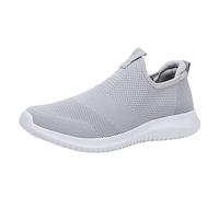 Chaussures de sport pour homme - Chaussures d'été pour homme - Chaussures d'intérieur sans lacets - Respirantes - Légères - Antidérapantes - Chaussures de loisirs - Unisexe, gris, 42 EU